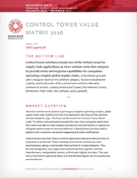 Control Towers Value Matrix 2016 - from Nucleus Research