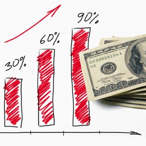 Graphic of a demand curve and money