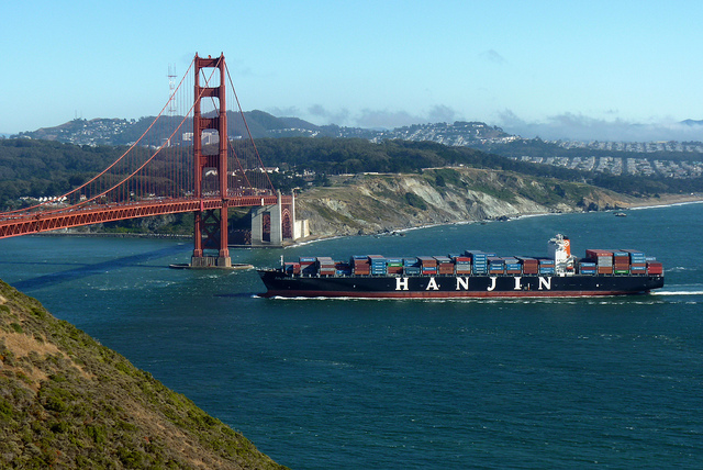 With globalization and growth of Chinese manufacturing, Chinese container ships are a common sight.