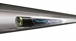 Hyperloop with pod in motion