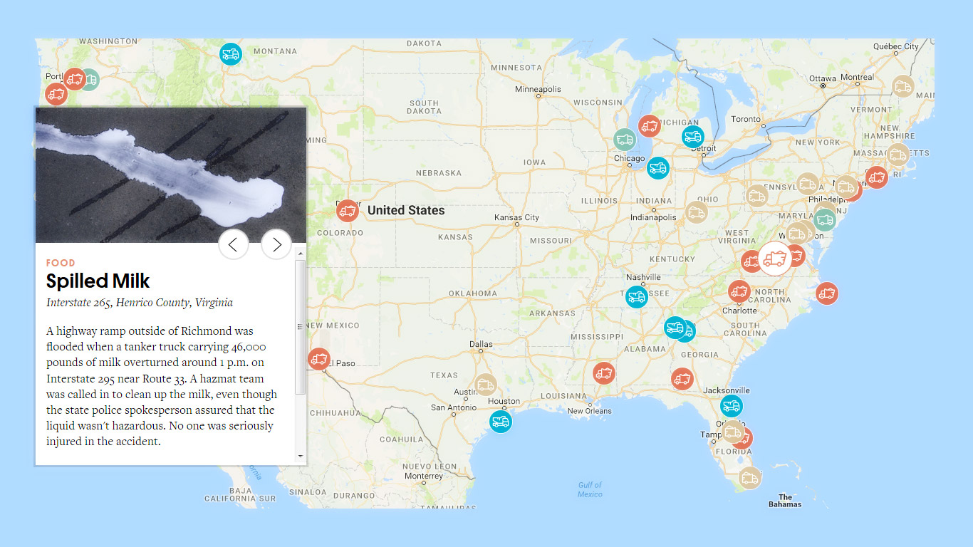 Truck Spills in the USA in 2016