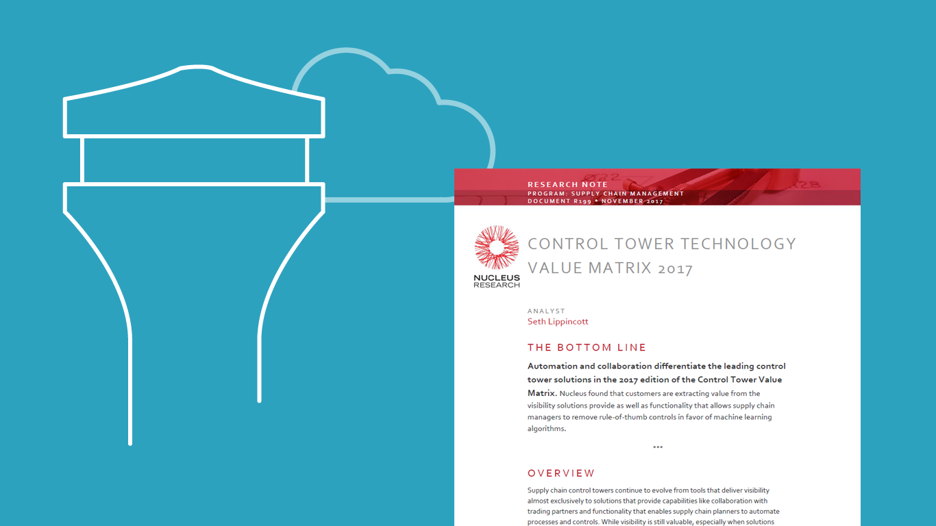 Review of Supply Chain Control Towers - Nucleus Research Control Tower Value Matrix