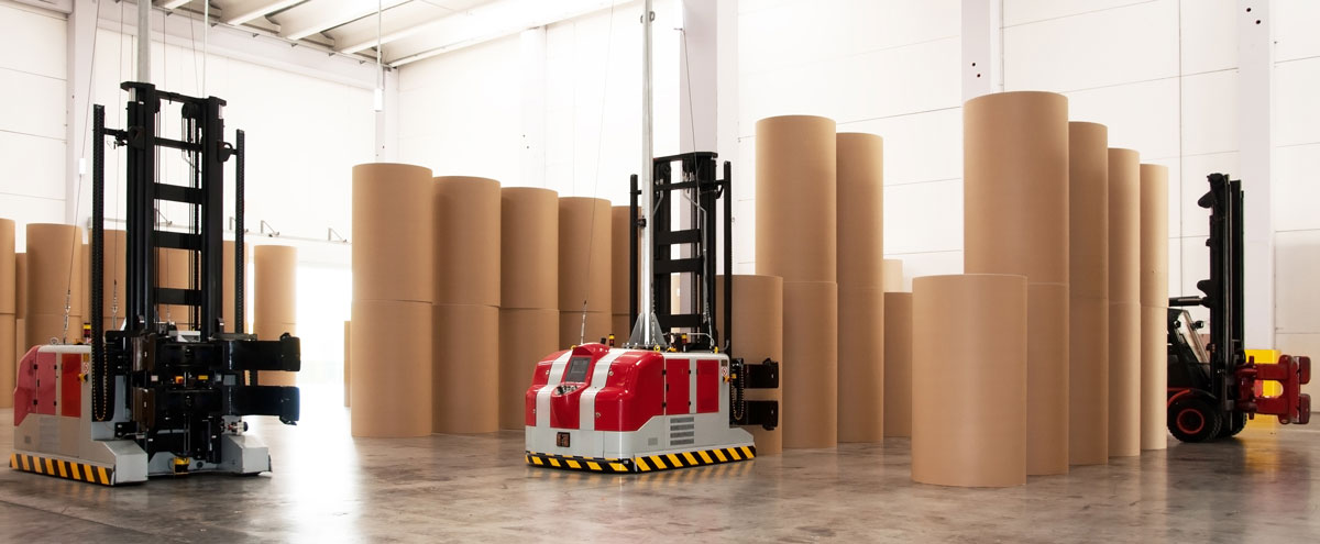 Robotic Forklift in a Paper Warehouse